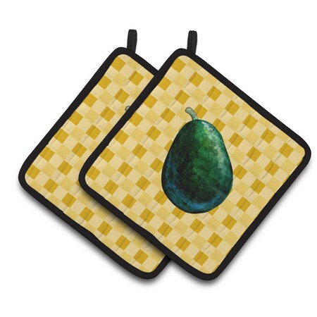 Carolines Treasures Whole Avacado on Basketweave Pair of Pot Holders BB7220PTHD